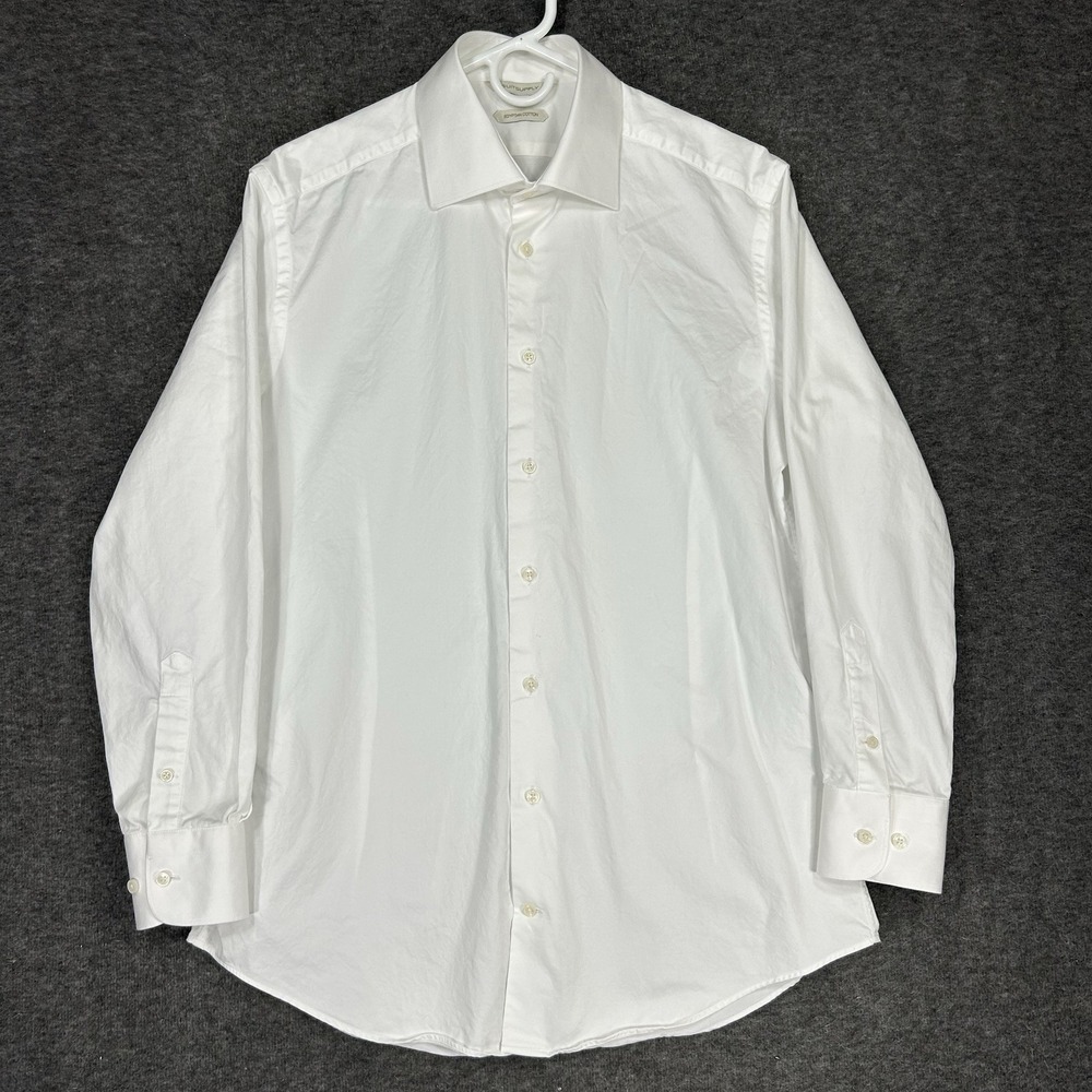 Suitsupply Dress Shirt Mens 42-16.5  White Slim Fit Egyptian Cotton Long Sleeve